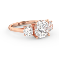 Rose gold - Central diamond 3.0 ct - view 3