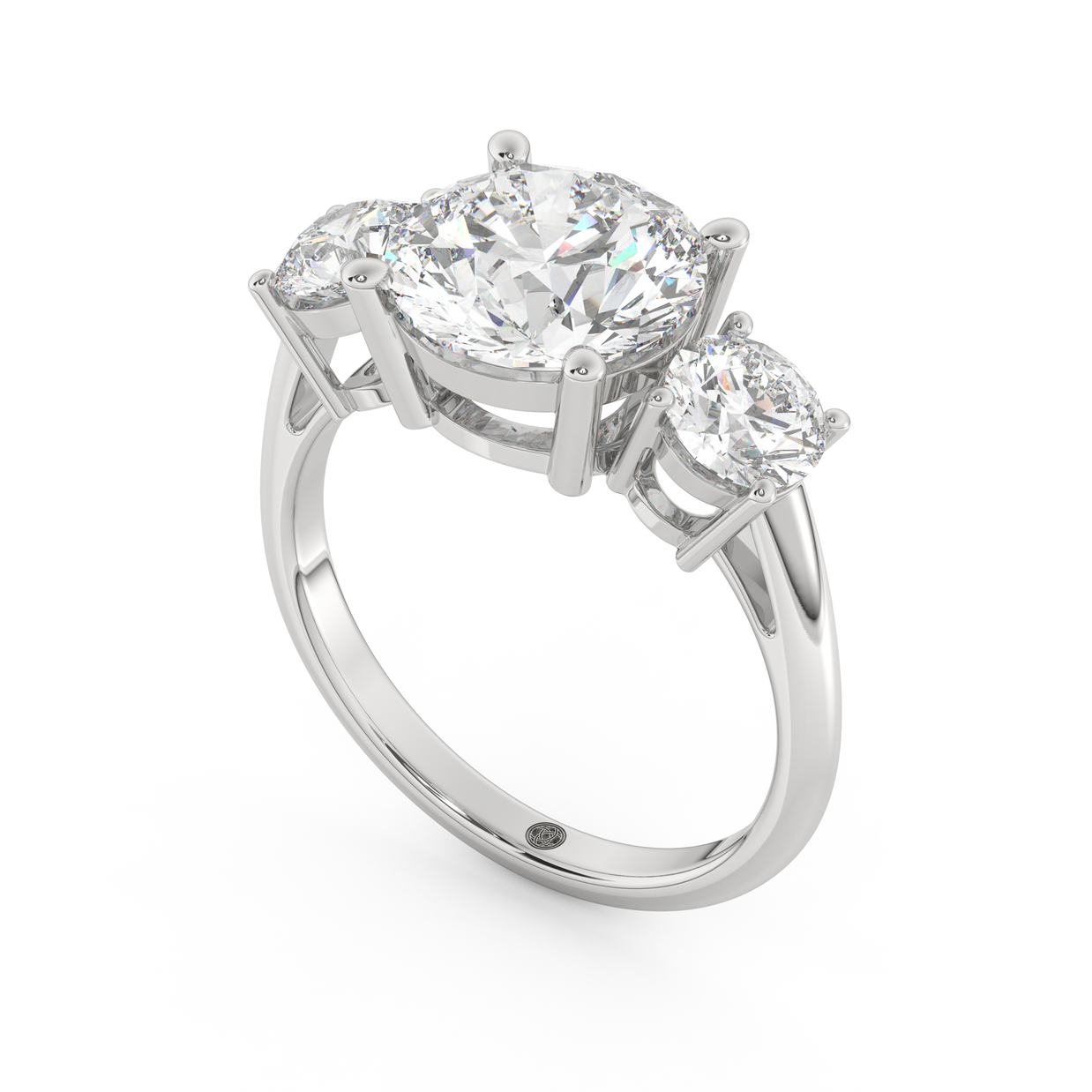 White gold - Central diamond 3.0 ct - view 1