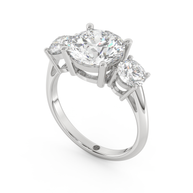 White gold - Central diamond 3.0 ct - view 1