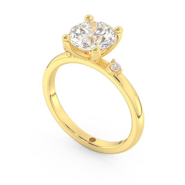 Yellow gold - Central diamond 2.0 ct - view 1