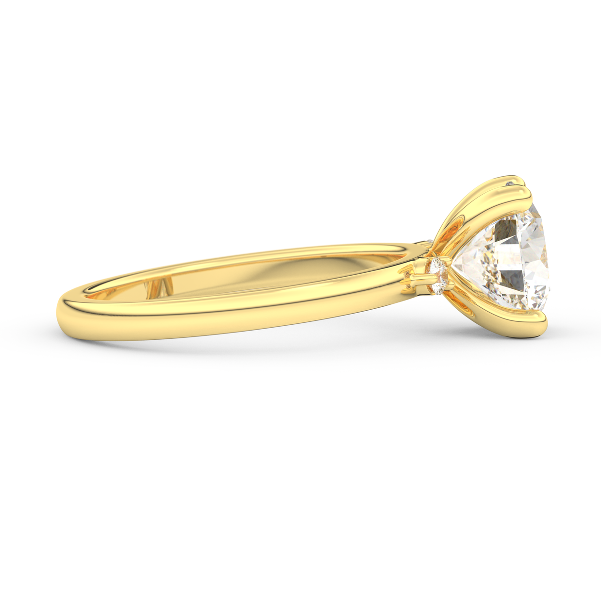 Yellow gold - Central diamond 2.0 ct - view 3