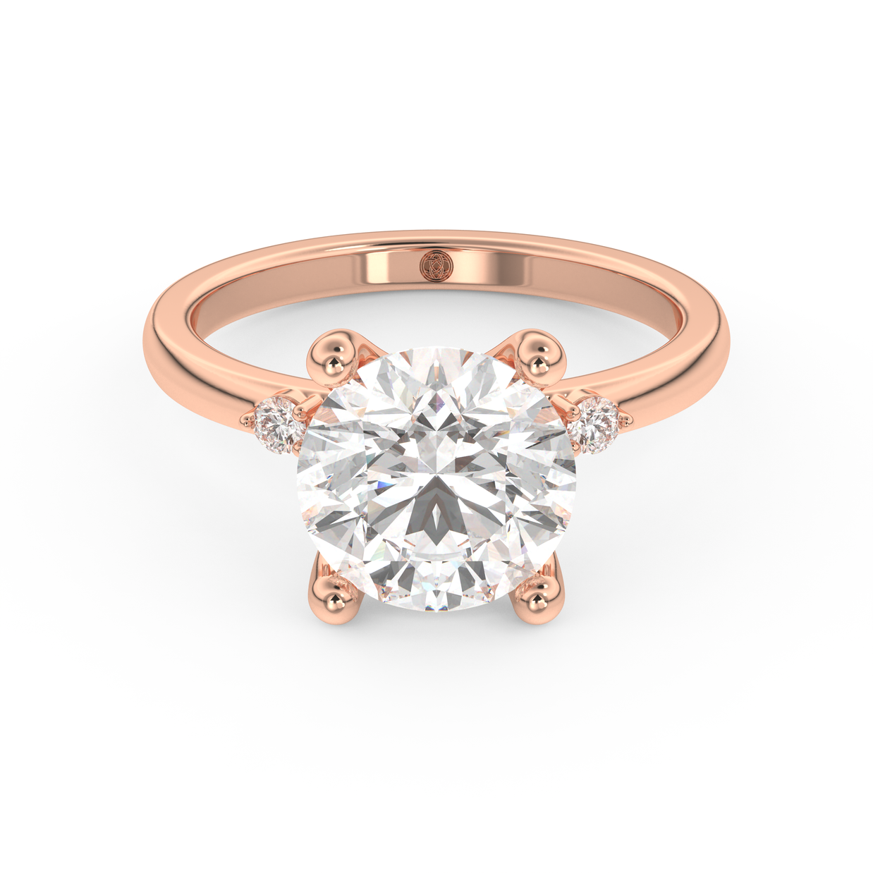 Rose gold - Central diamond 3.0 ct - view 2
