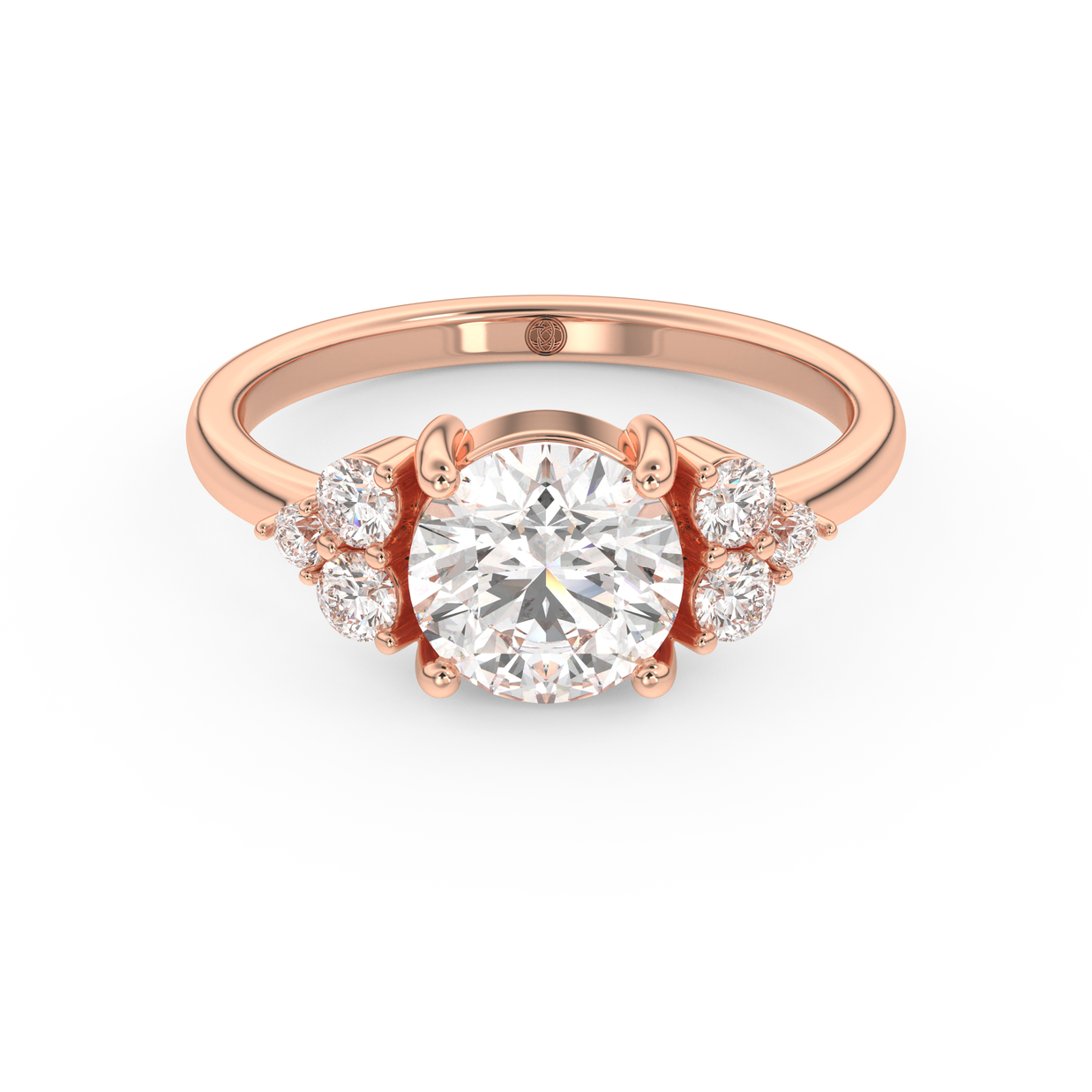 Rose gold - Central diamond 1.5 ct - view 2