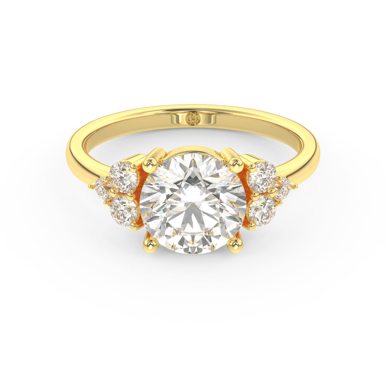 Yellow gold - Central diamond 2.0 ct - view 2