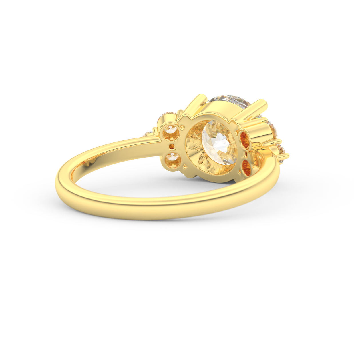 Yellow gold - Central diamond 2.0 ct - view 4