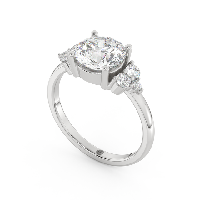 White gold - Central diamond 2.0 ct - view 1