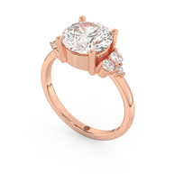 Rose gold - Central diamond 3.0 ct - view 1