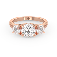 Rose gold - Central diamond 1.5 ct - view 2