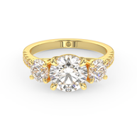 Yellow gold - Central diamond 2.0 ct - view 2