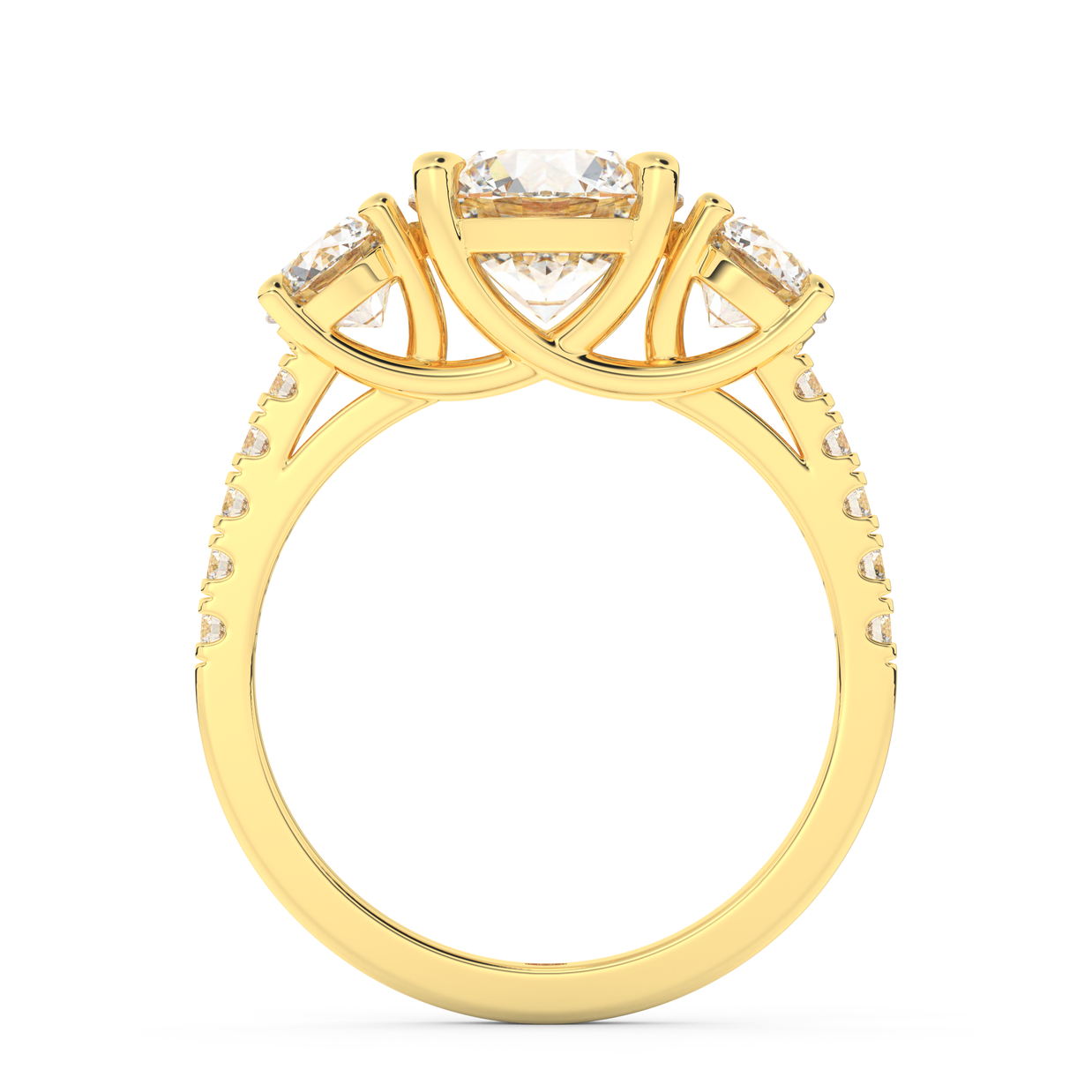 Yellow gold - Central diamond 2.0 ct - view 6