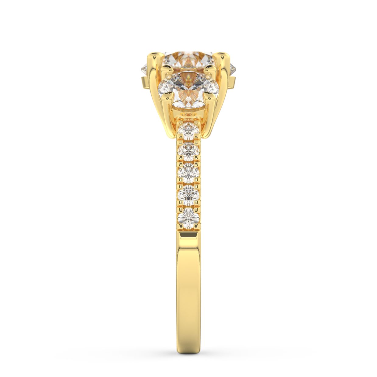 Yellow gold - Central diamond 2.0 ct - view 7