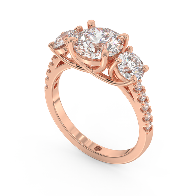 Rose gold - Central diamond 2.0 ct - view 1