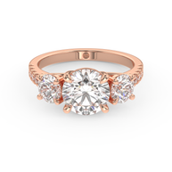 Rose gold - Central diamond 2.0 ct - view 2