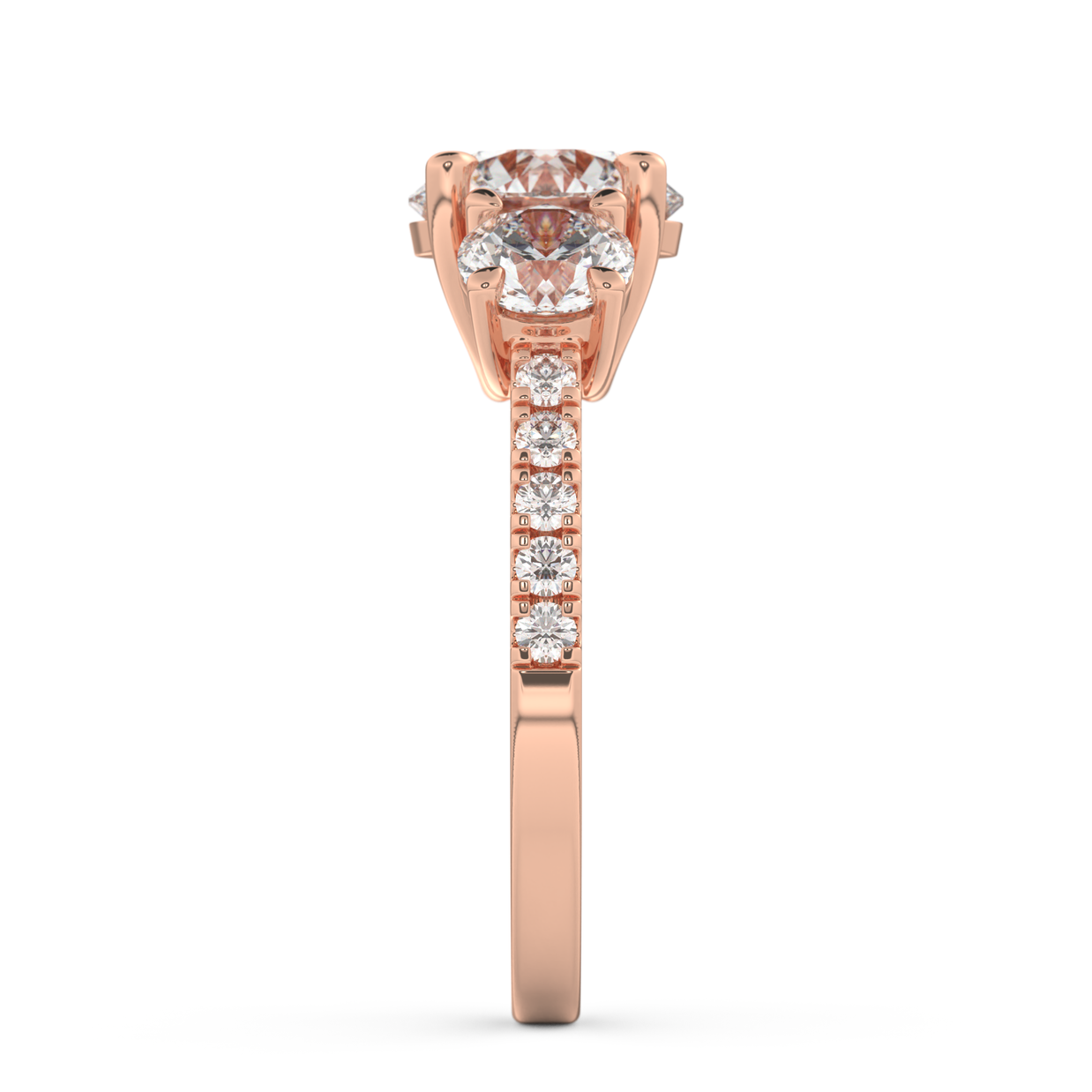 Rose gold - Central diamond 2.0 ct - view 7