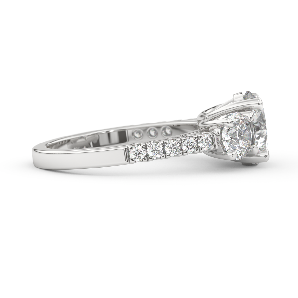 White gold - Central diamond 2.0 ct - view 3