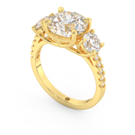 Yellow gold - Central diamond 3.0 ct - view 1