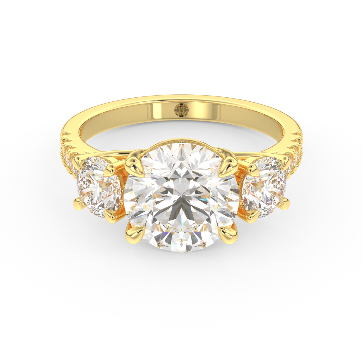 Yellow gold - Central diamond 3.0 ct - view 2