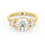 Yellow gold - Central diamond 3.0 ct - view 2