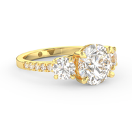 Yellow gold - Central diamond 3.0 ct - view 3