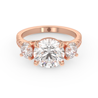Rose gold - Central diamond 3.0 ct - view 2