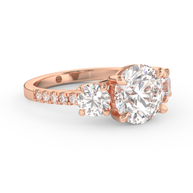 Rose gold - Central diamond 3.0 ct - view 3