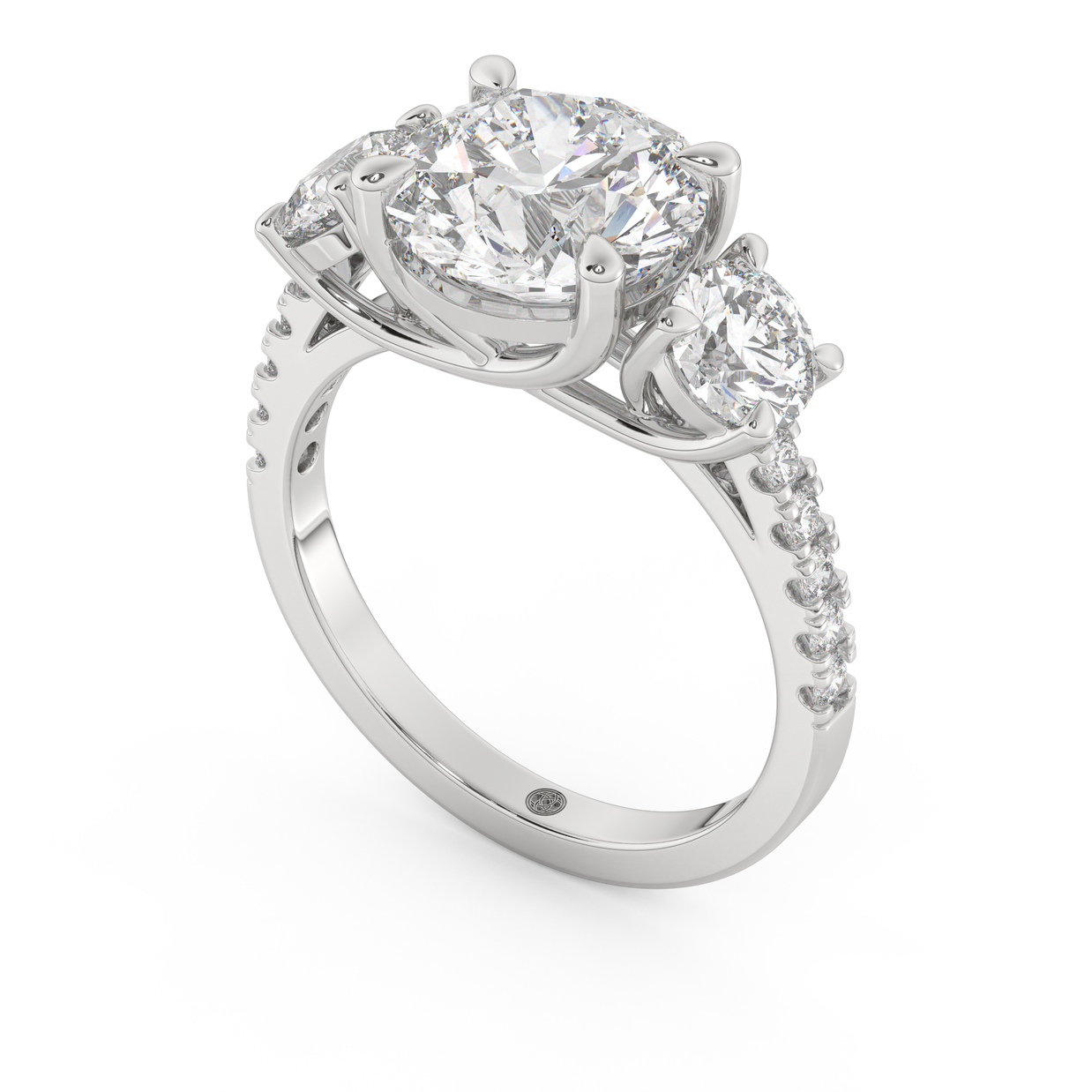 White gold - Central diamond 3.0 ct - view 1