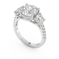 White gold - Central diamond 3.0 ct - view 1