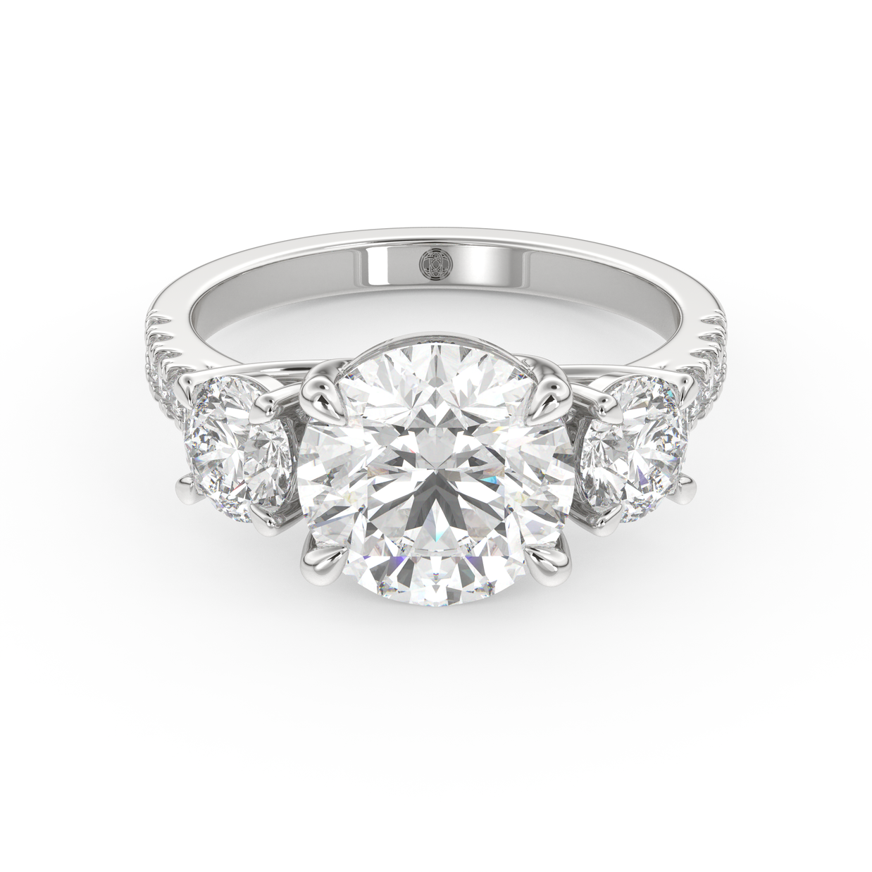 White gold - Central diamond 3.0 ct - view 2