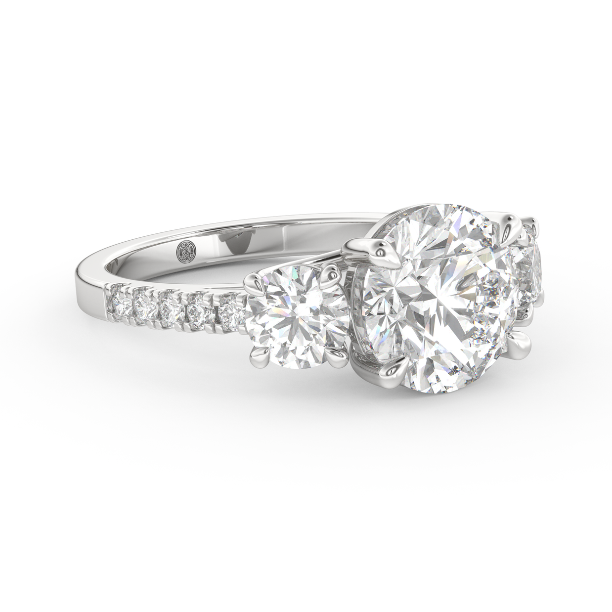 White gold - Central diamond 3.0 ct - view 3