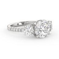 White gold - Central diamond 3.0 ct - view 3
